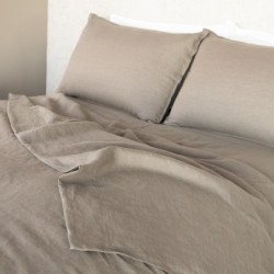 FUNDA DE ALMOHADA FRENCH FLAX LINEN Gris SET x 2