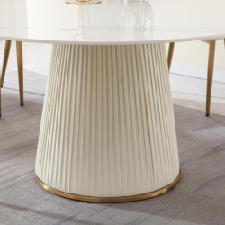 MESA DE COMEDOR WHITE STONE BLANCO CIRCULAR